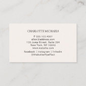 Minimal, Handschrift, beige Visitenkarte (Rückseite)