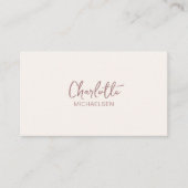 Minimal, Handschrift, Beige Visitenkarte (Vorderseite)