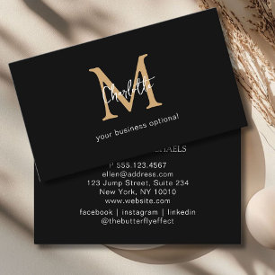 Minimal, Handschrift, Black Business Card Visitenkarte