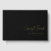 Minimal, Handschrift, Foil, Black, Wedding Gästebuch (Vorderseite)