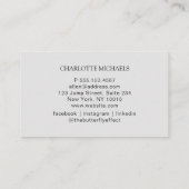 Minimal, Handschrift, Graue Visitenkarte (Rückseite)