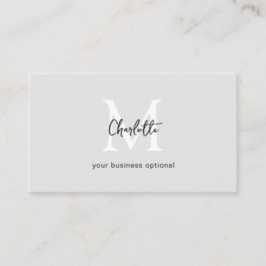 Minimal, Handschrift, Graue Visitenkarte (Vorderseite)