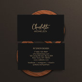 Minimal, Handschrift, schwarz-beige Visitenkarte