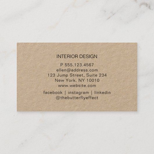 Minimal, Handschrift Visitenkarte (Rückseite)