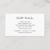 Minimal, Handschrift, weiße Visitenkarte (Rückseite)