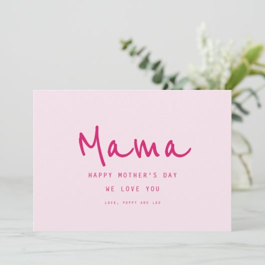 Minimal handschriftlich Elegant Moderner Muttertag Karte (Stehend Vorderseite)
