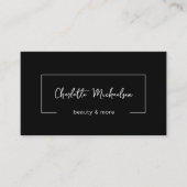 Minimal Handwriting Black QR Code Visitenkarte (Vorderseite)