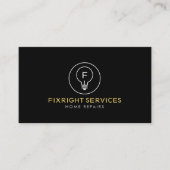 Minimal Handyman Services Logo Schwarz Visitenkarte (Vorderseite)