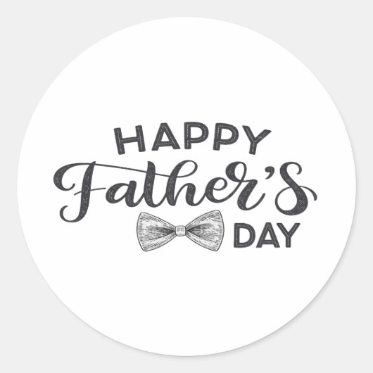 Minimal Happy Father's Day Round Sticker mit Hand (Vorderseite)
