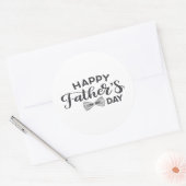 Minimal Happy Father's Day Round Sticker mit Hand (Umschlag)
