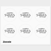 Minimal Happy Father's Day Round Sticker mit Hand (Blatt)