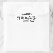 Minimal Happy Father's Day Round Sticker mit Hand (Tasche)
