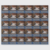 Minimal Happy Hanukkah Family Foto Geschenkpapier (Flach)