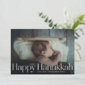 Minimal Happy Hanukkah Holiday Foto Feiertagskarte (Stehend Vorderseite)