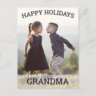 Minimal Happy Holidays Foto Postkarte