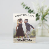 Minimal Happy Holidays Foto Postkarte (Stehend Vorderseite)