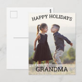 Minimal Happy Holidays Foto Postkarte (Vorne/Hinten)