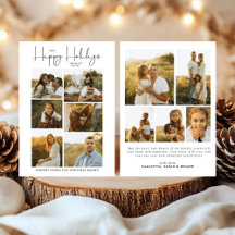 Minimal Happy Holidays Script Family 10 Photos