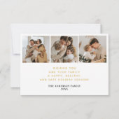 Minimal Happy New Year Foto Weihnachtskarten Dankeskarte (Rückseite)