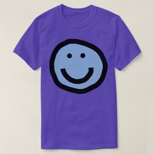Minimal Happy Smiley Blue T-Shirt (Design vorne)