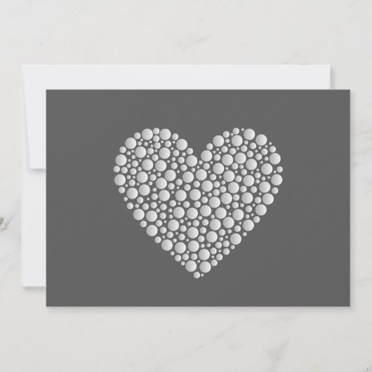 Minimal Heart Circles – White Gradient on Dark Einladung (Vorderseite)