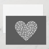 Minimal Heart Circles – White Gradient on Dark Einladung (Vorne/Hinten)