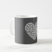 Minimal Heart Circles – White Gradient on Dark  Kaffeetasse (Vorderseite Links)