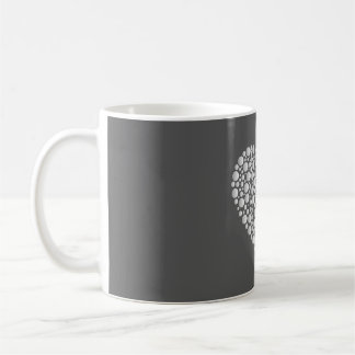 Minimal Heart Circles – White Gradient on Dark  Kaffeetasse