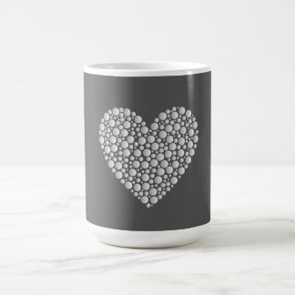 Minimal Heart Circles – White Gradient on Dark Kaffeetasse