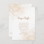 Minimal Heart Diaper Raffle Card – Modern Blush Begleitkarte (Vorne/Hinten)