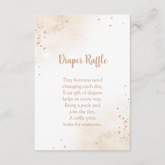 Minimal Heart Diaper Raffle Card – Modern Blush Begleitkarte (Vorderseite)