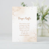 Minimal Heart Diaper Raffle Card – Modern Blush Begleitkarte (Stehend Vorderseite)