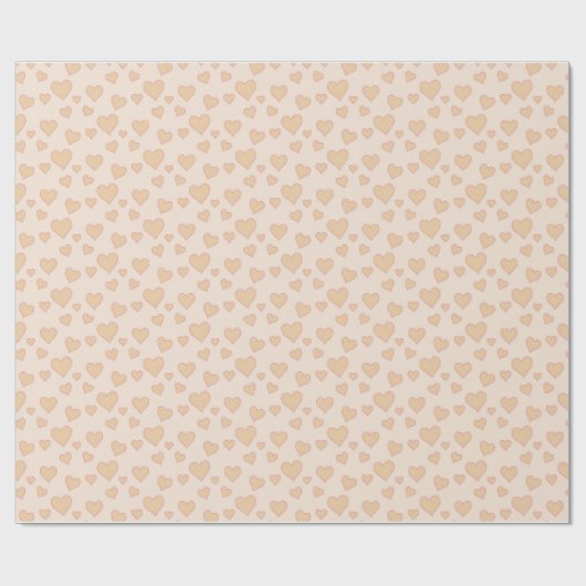 "Minimal Heart Love Wrapping Paper – Beige Aesthet Geschenkpapier (Flach)