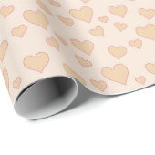 "Minimal Heart Love Wrapping Paper – Beige Aesthet Geschenkpapier (Rolleneckpunkt)