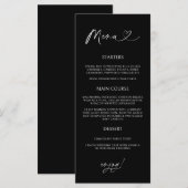 Minimal Heart Menu Card Reception Formal Dinner  Menükarte (Vorne/Hinten)
