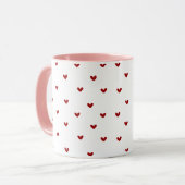 Minimal Heart Pattern Mug | Soft Pink Giftable Cup Tasse (Vorderseite Links)