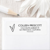 Minimal Heart Return Address Label Stickers G400 (Insitu)