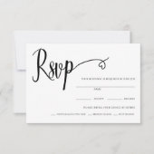 Minimal Heart Script Wedding Rsvp Card Dankeskarte (Vorderseite)