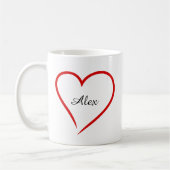Minimal Heart with Custom Name – Personalized Kaffeetasse (Links)