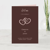 Minimal Hearts Entwine Wedding Ceremony Card (Vorderseite)