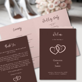 Minimal Hearts Entwine Wedding Ceremony Card