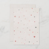 Minimal Hearts Thank You Card Dankeskarte (Vorne/Hinten)