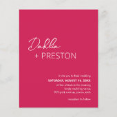 Minimal heiß rosa Modernes Budget Einladung Flyer (Vorne)