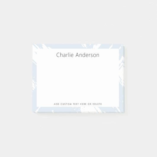 Minimal hellblaue Pinselstriche Post-it Klebezettel (Vorderseite)