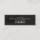 Minimal Hello Black Gold Einfache Moderne Mini Visitenkarte (Rückseite)