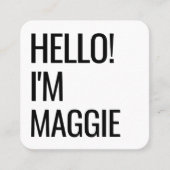 Minimal Hello | Modern Clean Simple Name Quadratische Visitenkarte (Vorderseite)