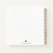 Minimal Hello | Modern Heart Clean Simple White Notizblock (Rückseite)