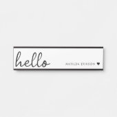 Minimal Hello | Modern Heart Clean Simple White Türschild (Vorderseite )