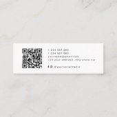 Minimal Hello Modern QR Code Herz Mini Visitenkarte (Rückseite)