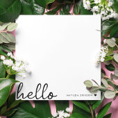 Minimal Hello | Modernes Herz sauber, einfach weiß Mitteilungskarte